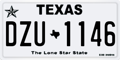 TX license plate DZU1146