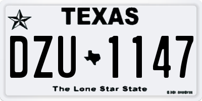 TX license plate DZU1147