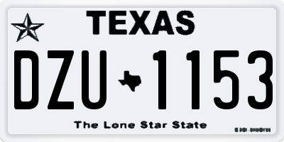 TX license plate DZU1153