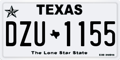 TX license plate DZU1155
