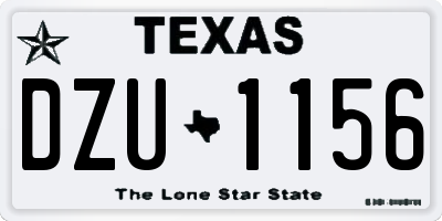 TX license plate DZU1156
