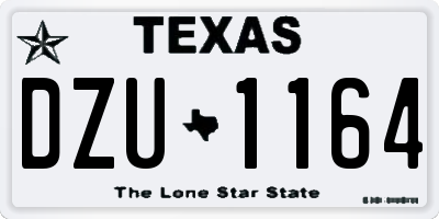 TX license plate DZU1164