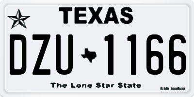 TX license plate DZU1166