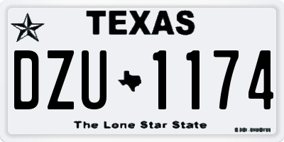 TX license plate DZU1174