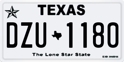 TX license plate DZU1180