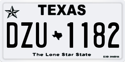 TX license plate DZU1182