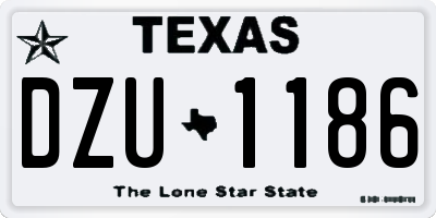 TX license plate DZU1186