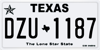 TX license plate DZU1187