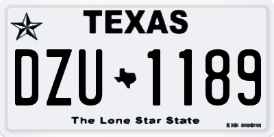 TX license plate DZU1189