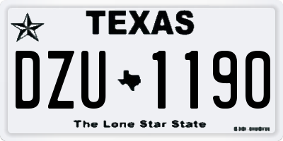 TX license plate DZU1190