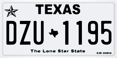TX license plate DZU1195