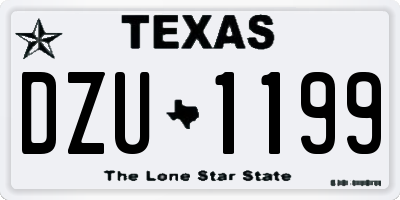 TX license plate DZU1199