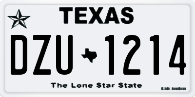 TX license plate DZU1214