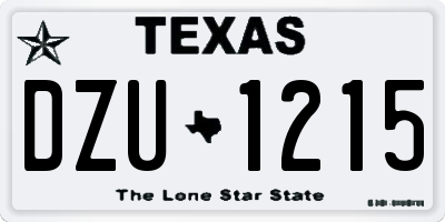 TX license plate DZU1215