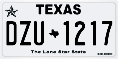 TX license plate DZU1217