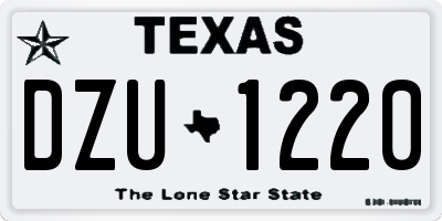 TX license plate DZU1220