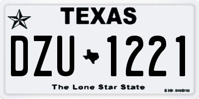 TX license plate DZU1221