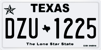 TX license plate DZU1225