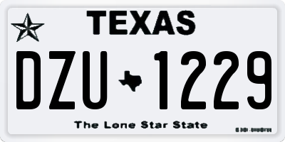 TX license plate DZU1229