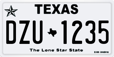 TX license plate DZU1235