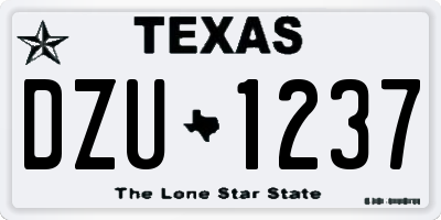 TX license plate DZU1237