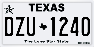 TX license plate DZU1240