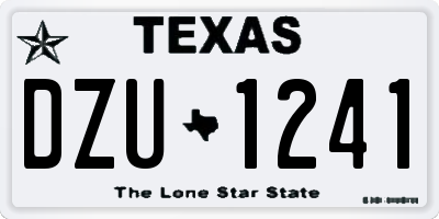 TX license plate DZU1241
