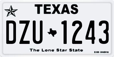 TX license plate DZU1243