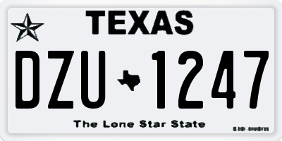TX license plate DZU1247