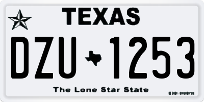 TX license plate DZU1253