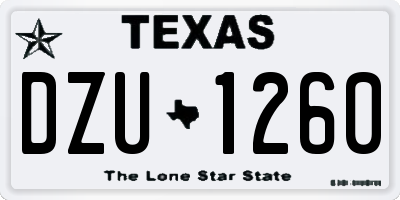 TX license plate DZU1260