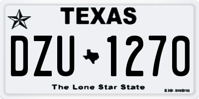 TX license plate DZU1270