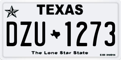 TX license plate DZU1273