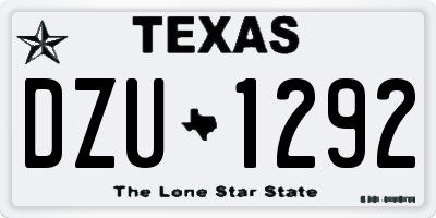 TX license plate DZU1292