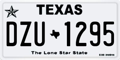 TX license plate DZU1295