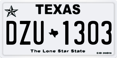 TX license plate DZU1303