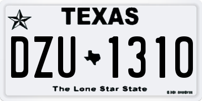 TX license plate DZU1310