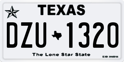 TX license plate DZU1320
