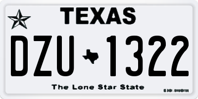 TX license plate DZU1322