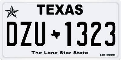 TX license plate DZU1323