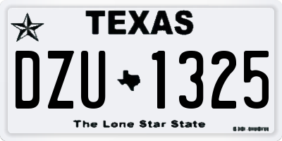 TX license plate DZU1325