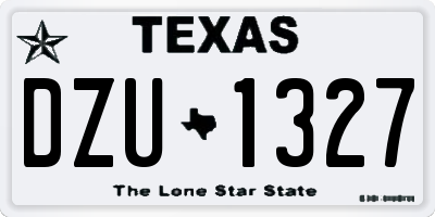 TX license plate DZU1327