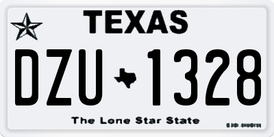 TX license plate DZU1328