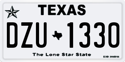 TX license plate DZU1330