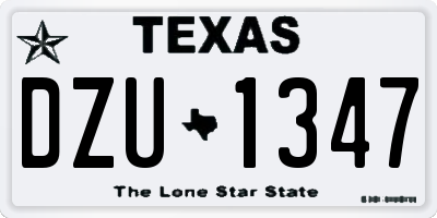 TX license plate DZU1347