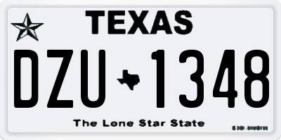 TX license plate DZU1348