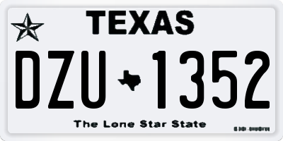 TX license plate DZU1352