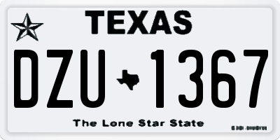 TX license plate DZU1367