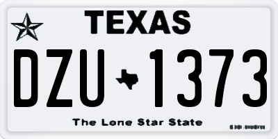 TX license plate DZU1373