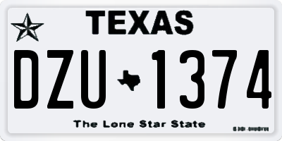 TX license plate DZU1374